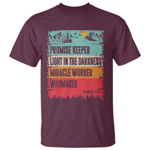 Vintage Christian Worship T Shirt Isaiah 42:16 Waymaker Promise Keeper Miracle Worker TS10 Maroon Print Your Wear