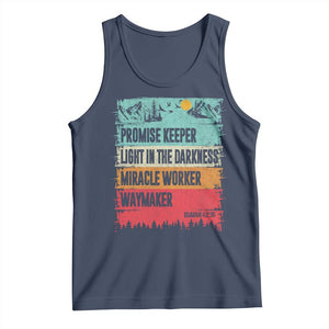 Vintage Christian Worship Tank Top Isaiah 42:16 Waymaker Promise Keeper Miracle Worker TS10 Navy Print Your Wear