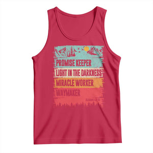 Vintage Christian Worship Tank Top Isaiah 42:16 Waymaker Promise Keeper Miracle Worker TS10 Red Print Your Wear