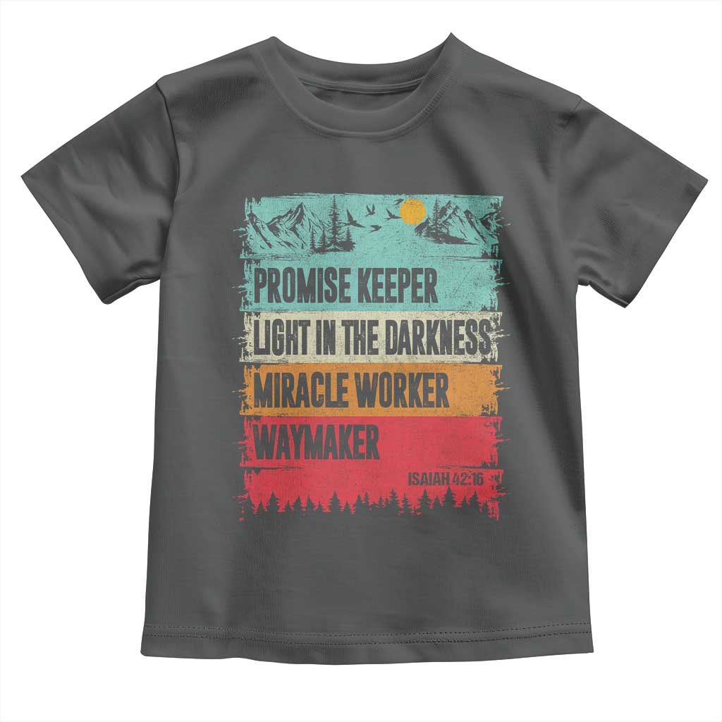 Vintage Christian Worship Toddler T Shirt Isaiah 42:16 Waymaker Promise Keeper Miracle Worker TS10 Dark Heather Print Your Wear