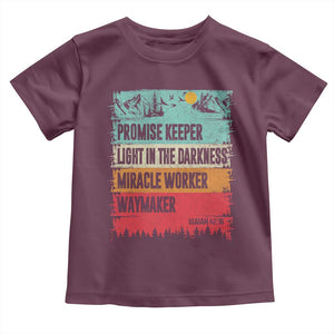Vintage Christian Worship Toddler T Shirt Isaiah 42:16 Waymaker Promise Keeper Miracle Worker TS10 Maroon Print Your Wear