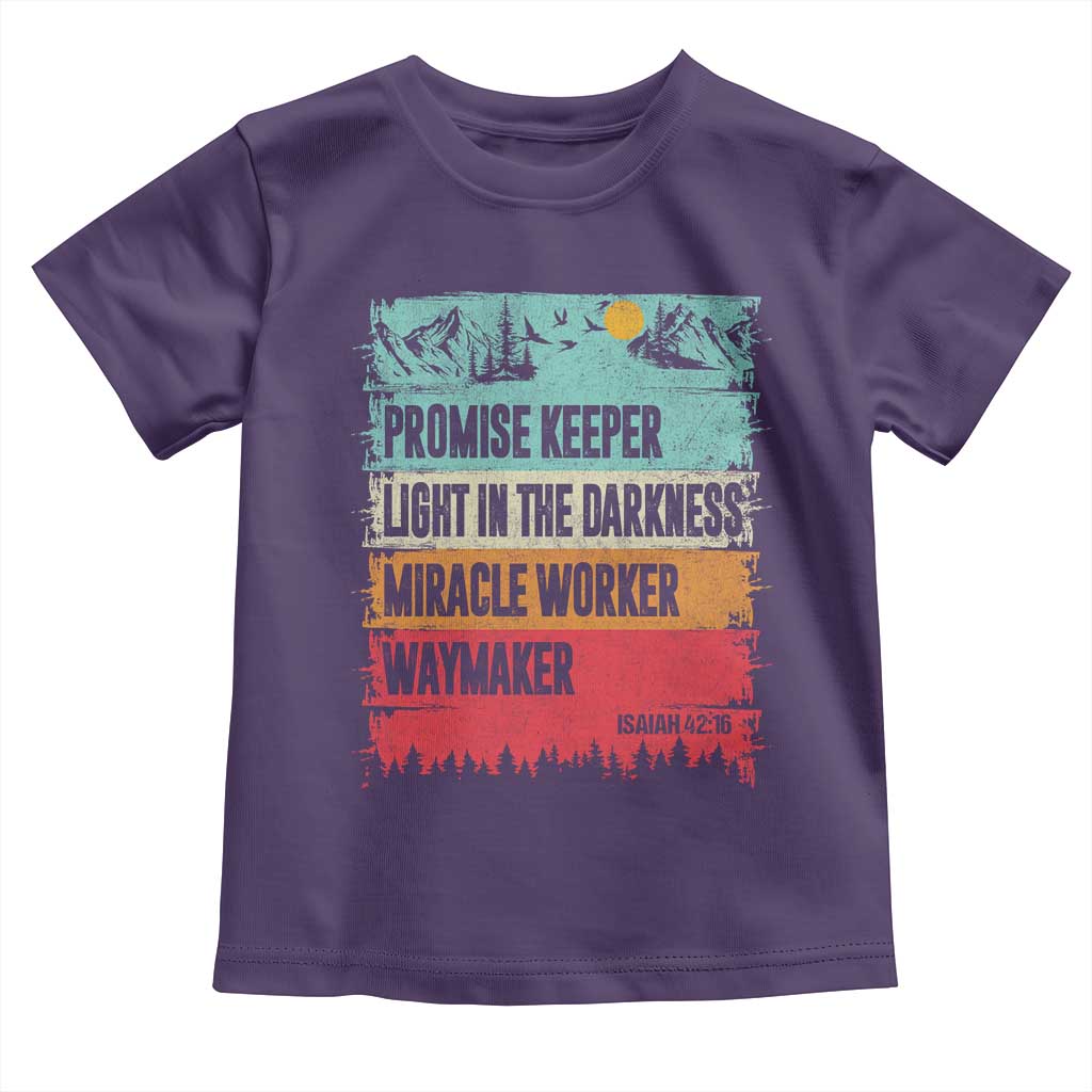 Vintage Christian Worship Toddler T Shirt Isaiah 42:16 Waymaker Promise Keeper Miracle Worker TS10 Purple Print Your Wear