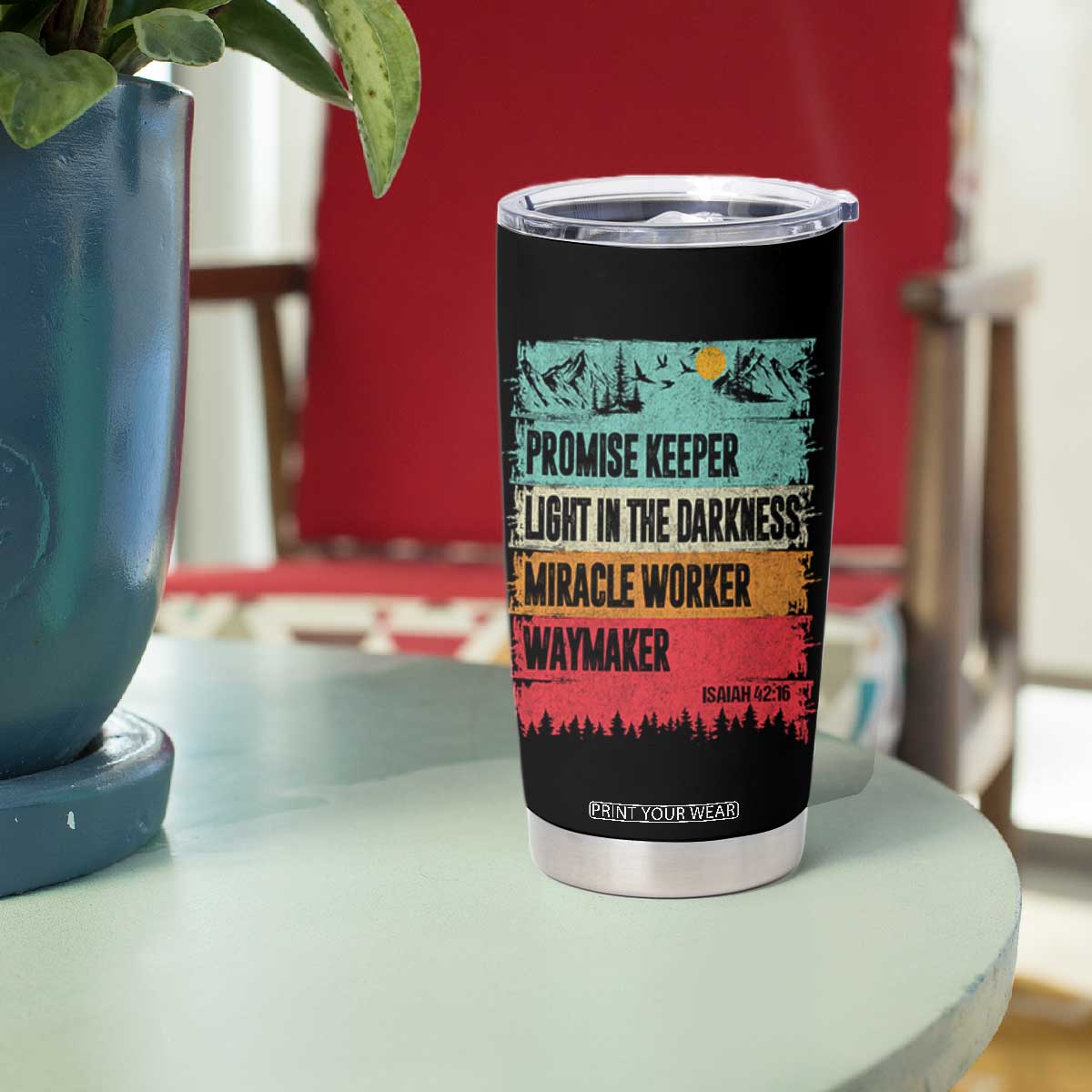 Vintage Christian Worship Tumbler Cup Isaiah 42:16 Waymaker Promise Keeper Miracle Worker TS10 Print Your Wear