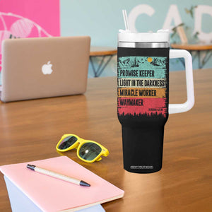 Vintage Christian Worship Tumbler With Handle Isaiah 42:16 Waymaker Promise Keeper Miracle Worker TS10 Print Your Wear