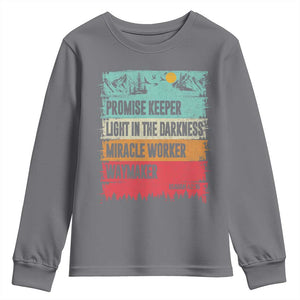 Vintage Christian Worship Youth Sweatshirt Isaiah 42:16 Waymaker Promise Keeper Miracle Worker TS10 Charcoal Print Your Wear