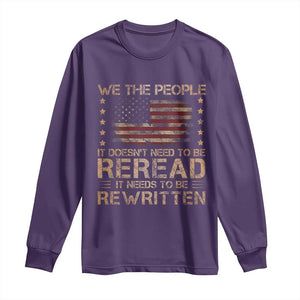 US Flag Constitution Of The USA Needs To Be Reread Long Sleeve Shirt Patriotic American 4th Of July We The People TS10 S Purple Print Your Wear