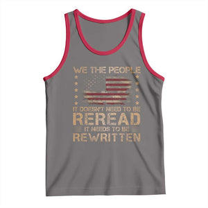 US Flag Constitution Of The USA Needs To Be Reread Tank Top Patriotic American 4th Of July We The People TS10 Deep Heather Red Print Your Wear