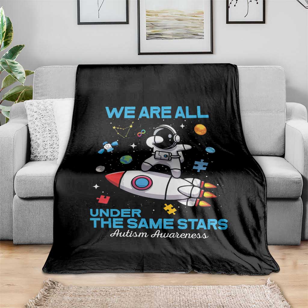 Autism Acceptance Throw Blanket We Are All Under The Same Stars TS10 Print Your Wear