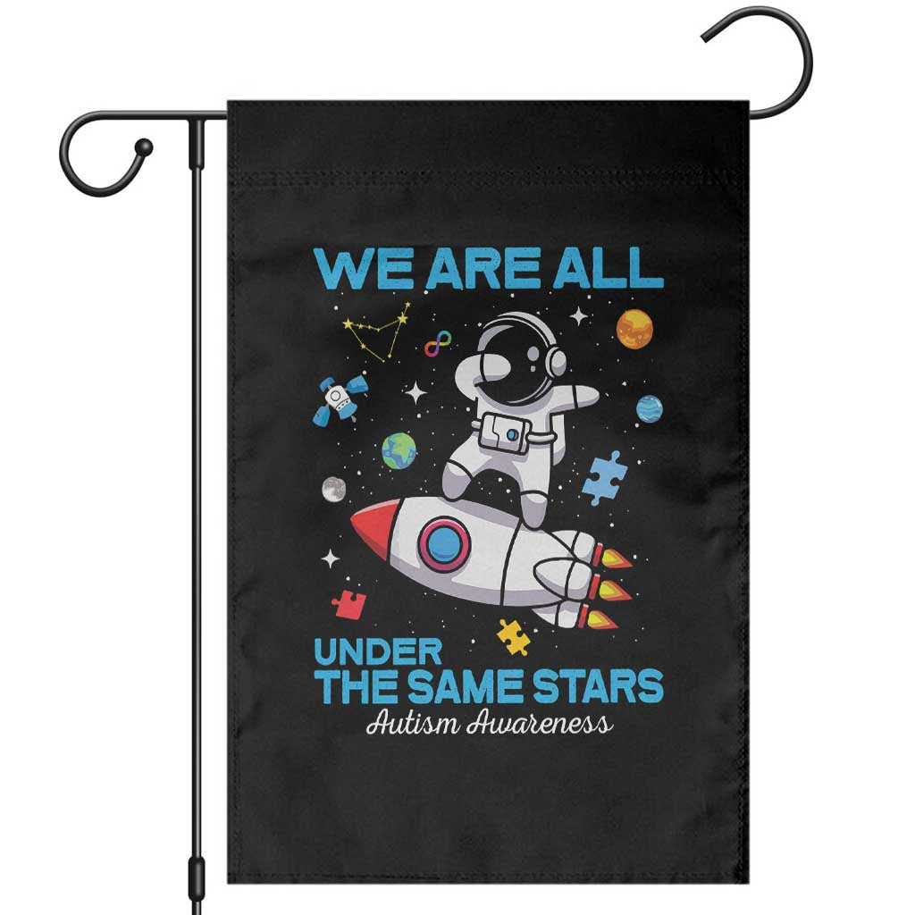 Autism Acceptance Garden Flag We Are All Under The Same Stars TS10 Black Print Your Wear