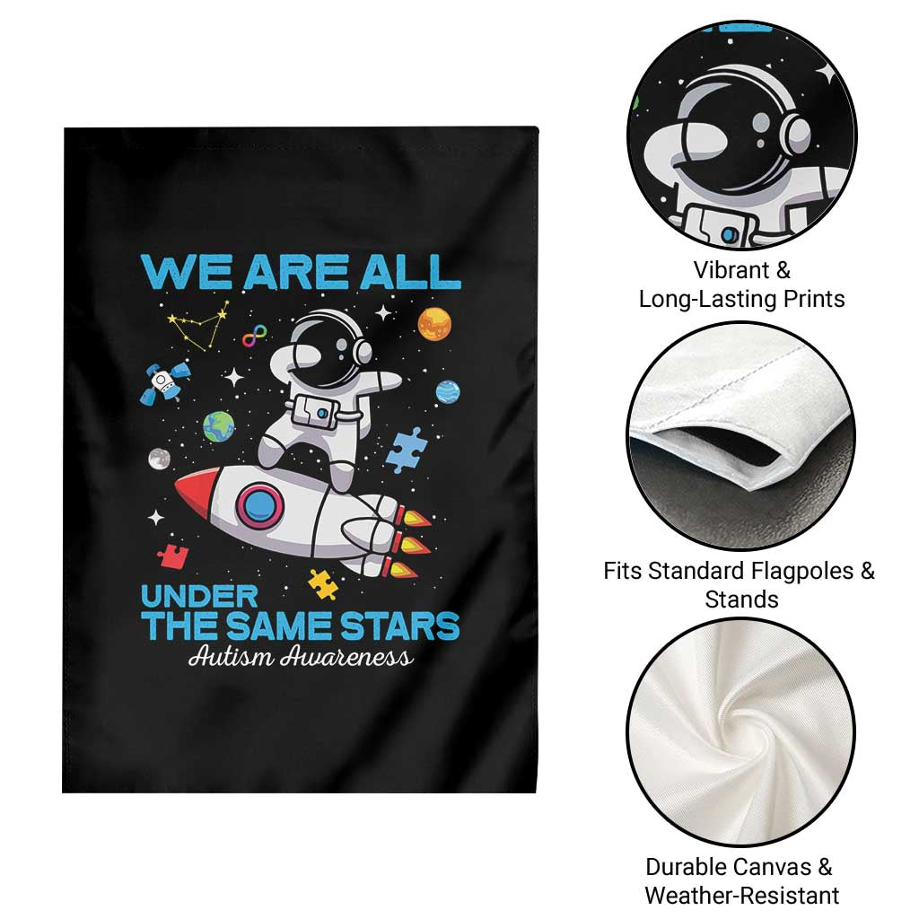 Autism Acceptance Garden Flag We Are All Under The Same Stars TS10 Print Your Wear