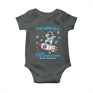 Autism Acceptance Baby Onesie We Are All Under The Same Stars TS10 Dark Heather Print Your Wear
