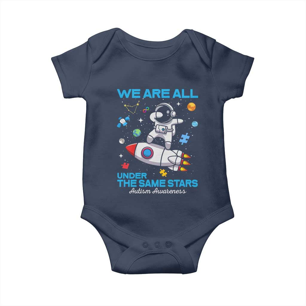 Autism Acceptance Baby Onesie We Are All Under The Same Stars TS10 Navy Print Your Wear