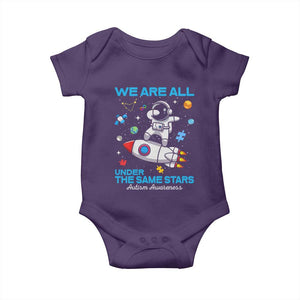 Autism Acceptance Baby Onesie We Are All Under The Same Stars TS10 Purple Print Your Wear