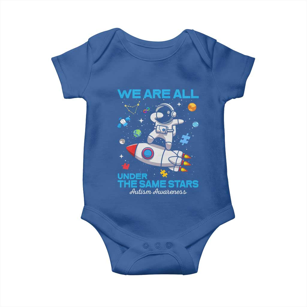 Autism Acceptance Baby Onesie We Are All Under The Same Stars TS10 Royal Blue Print Your Wear