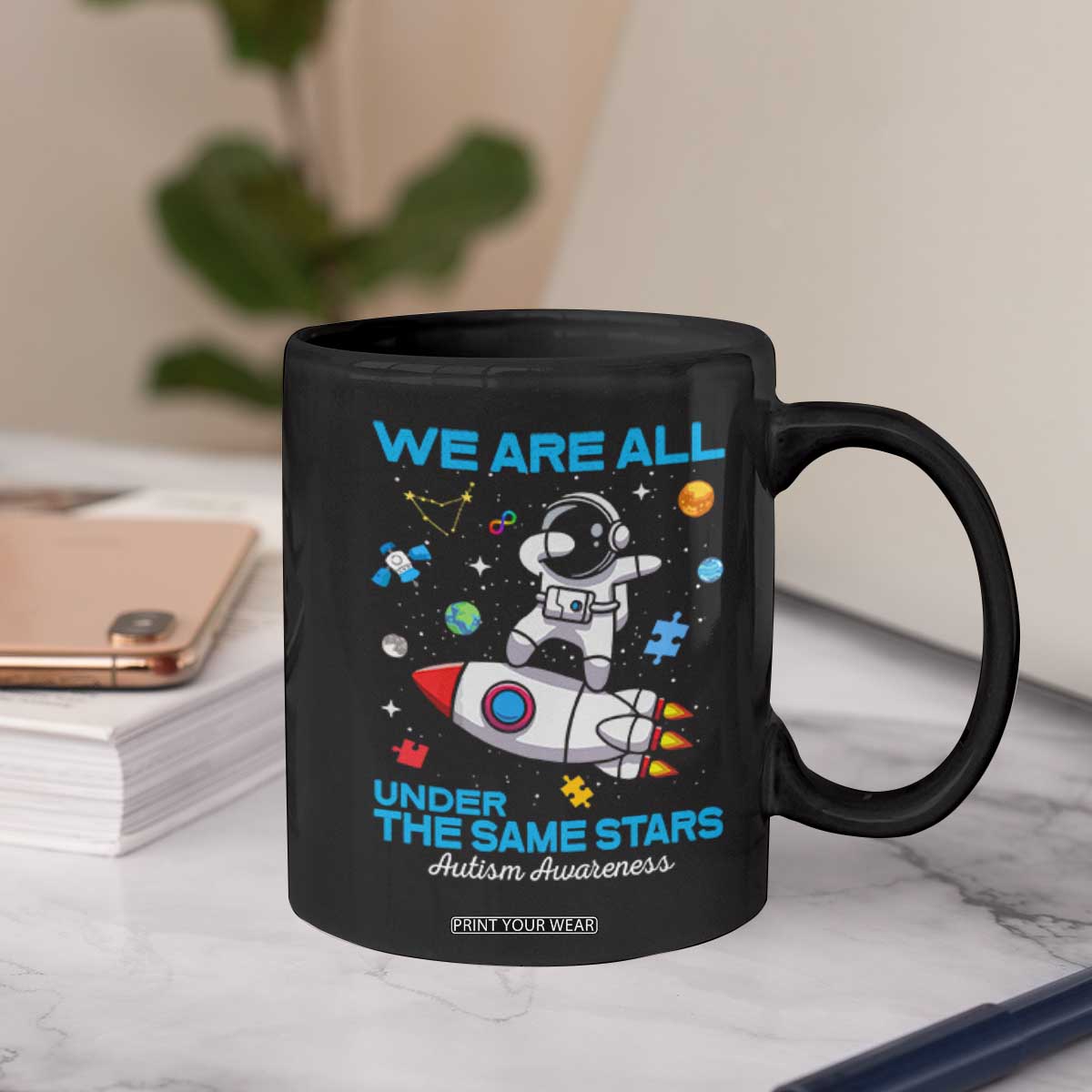 Autism Acceptance Coffee Mug We Are All Under The Same Stars TS10 Print Your Wear
