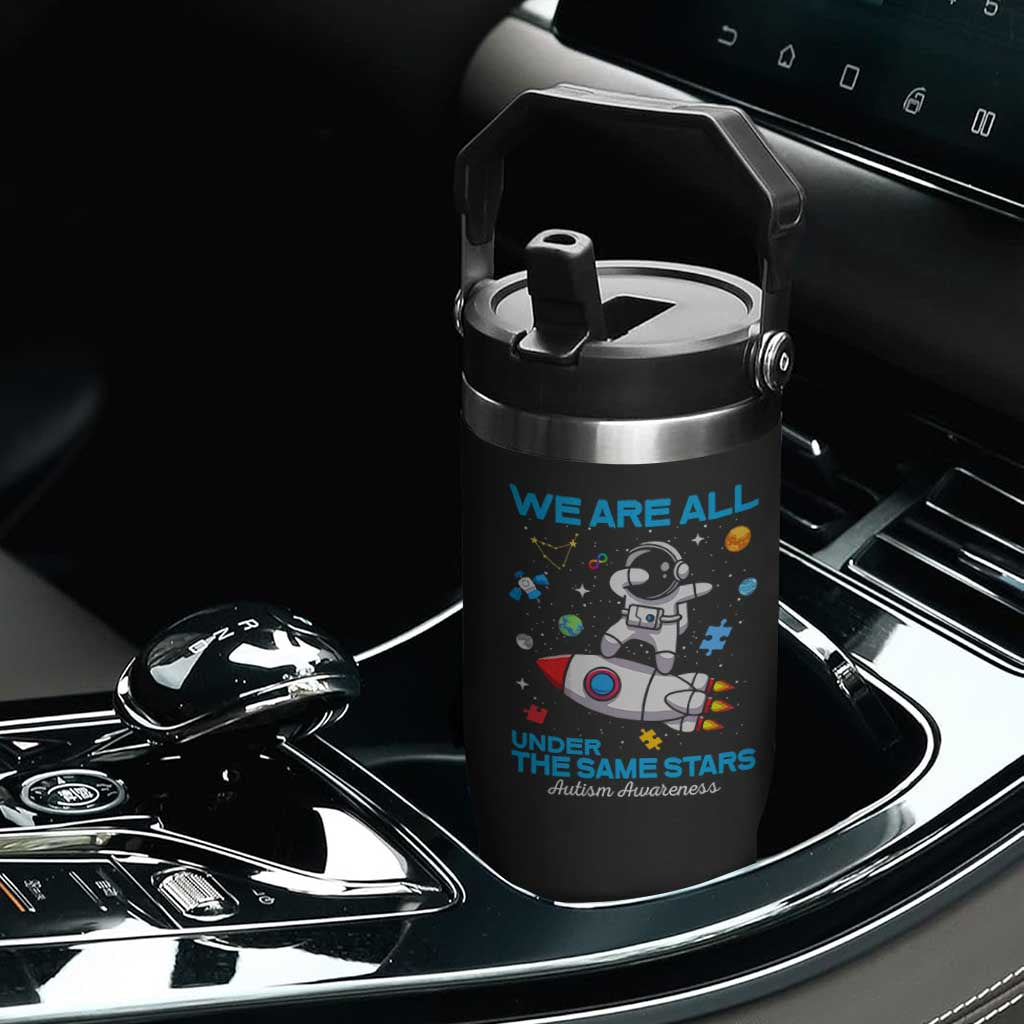 Autism Acceptance Flip Straw Tumbler We Are All Under The Same Stars TS10 Print Your Wear