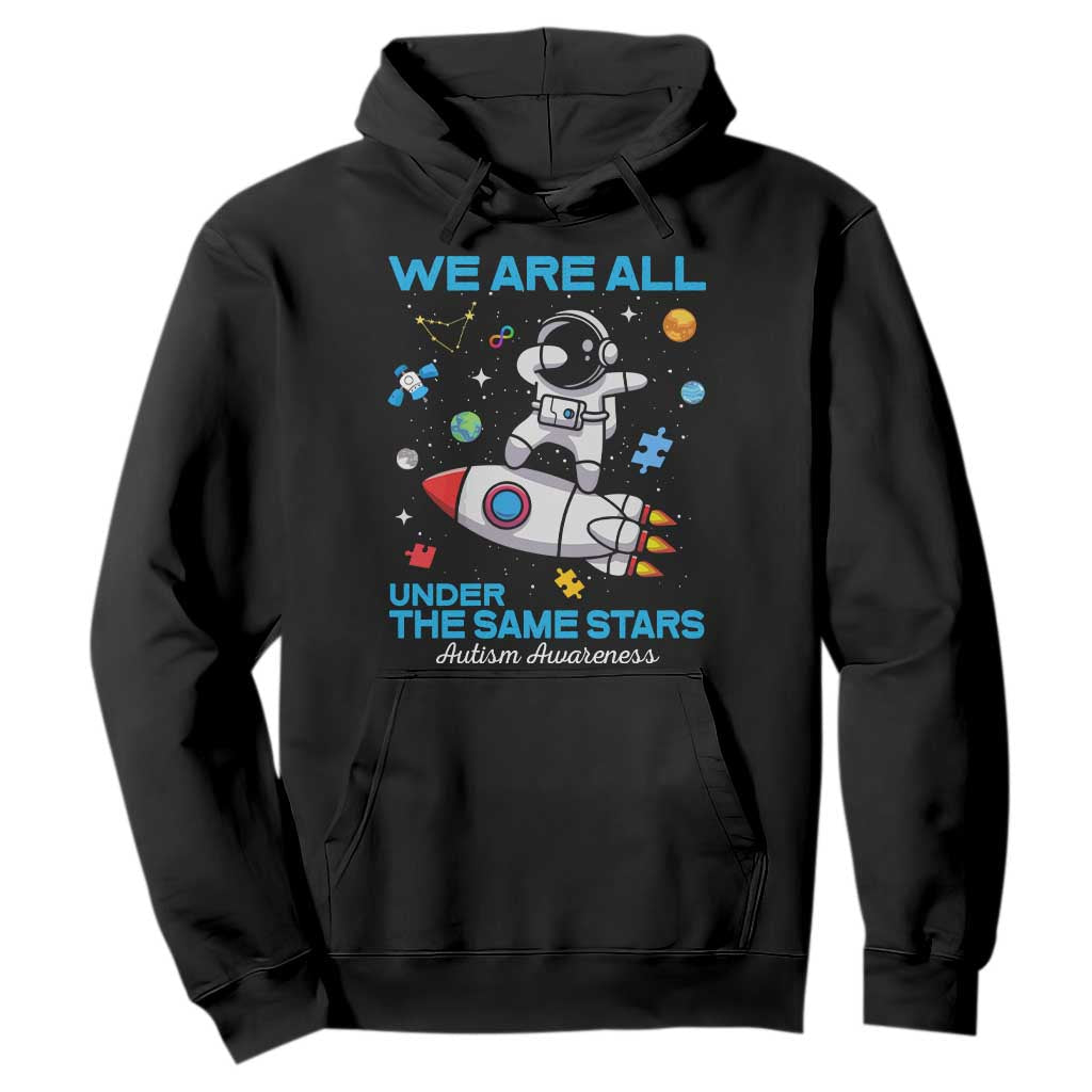 Autism Acceptance Hoodie We Are All Under The Same Stars TS10 Black Print Your Wear