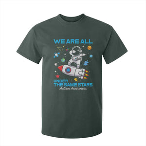 Autism Acceptance T Shirt For Kid We Are All Under The Same Stars TS10 Dark Forest Green Print Your Wear