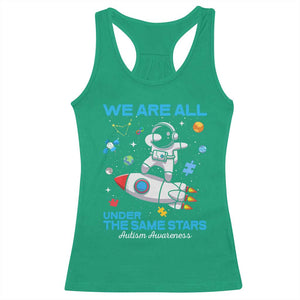 Autism Acceptance Racerback Tank Top We Are All Under The Same Stars TS10 Irish Green Print Your Wear