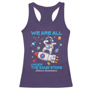 Autism Acceptance Racerback Tank Top We Are All Under The Same Stars TS10 Purple Print Your Wear