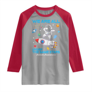 Autism Acceptance Raglan Shirt We Are All Under The Same Stars TS10 Sport Gray Red Print Your Wear