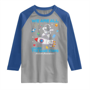 Autism Acceptance Raglan Shirt We Are All Under The Same Stars TS10 Sport Gray Royal Print Your Wear