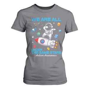Autism Acceptance T Shirt For Women We Are All Under The Same Stars TS10 Charcoal Print Your Wear
