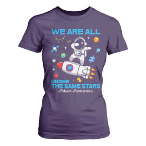 Autism Acceptance T Shirt For Women We Are All Under The Same Stars TS10 Purple Print Your Wear