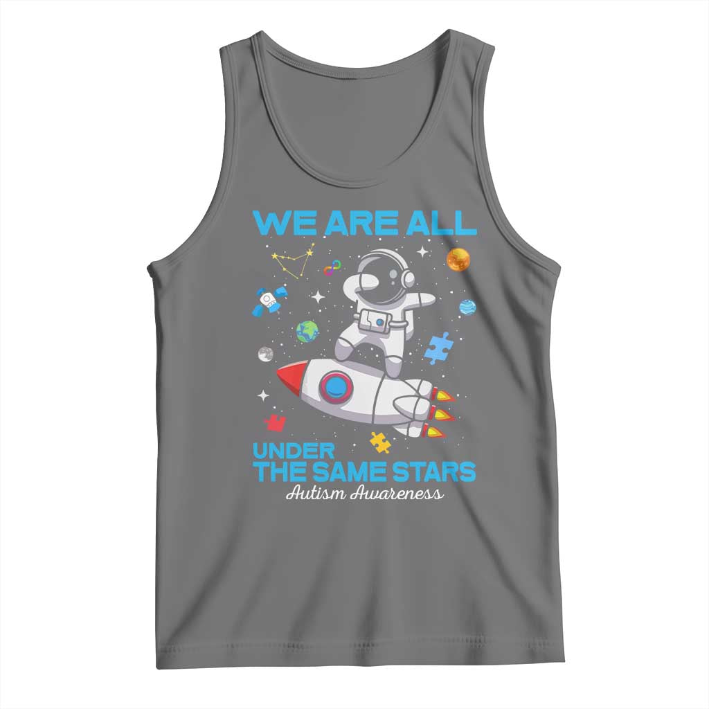 Autism Acceptance Tank Top We Are All Under The Same Stars TS10 Black Heather Print Your Wear