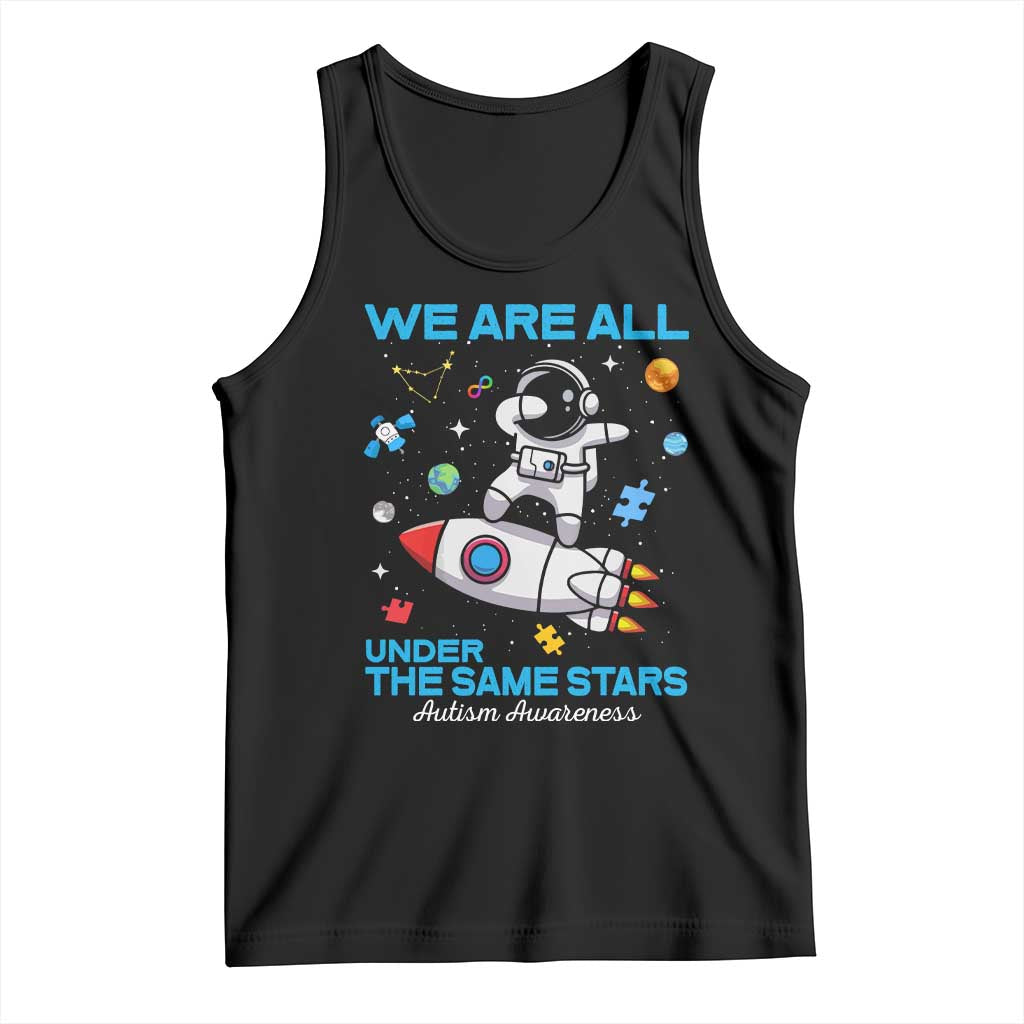 Autism Acceptance Tank Top We Are All Under The Same Stars TS10 Black Print Your Wear