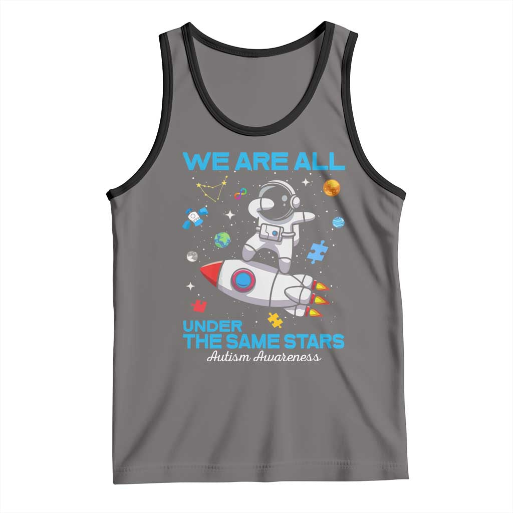 Autism Acceptance Tank Top We Are All Under The Same Stars TS10 Deep Heather Black Print Your Wear