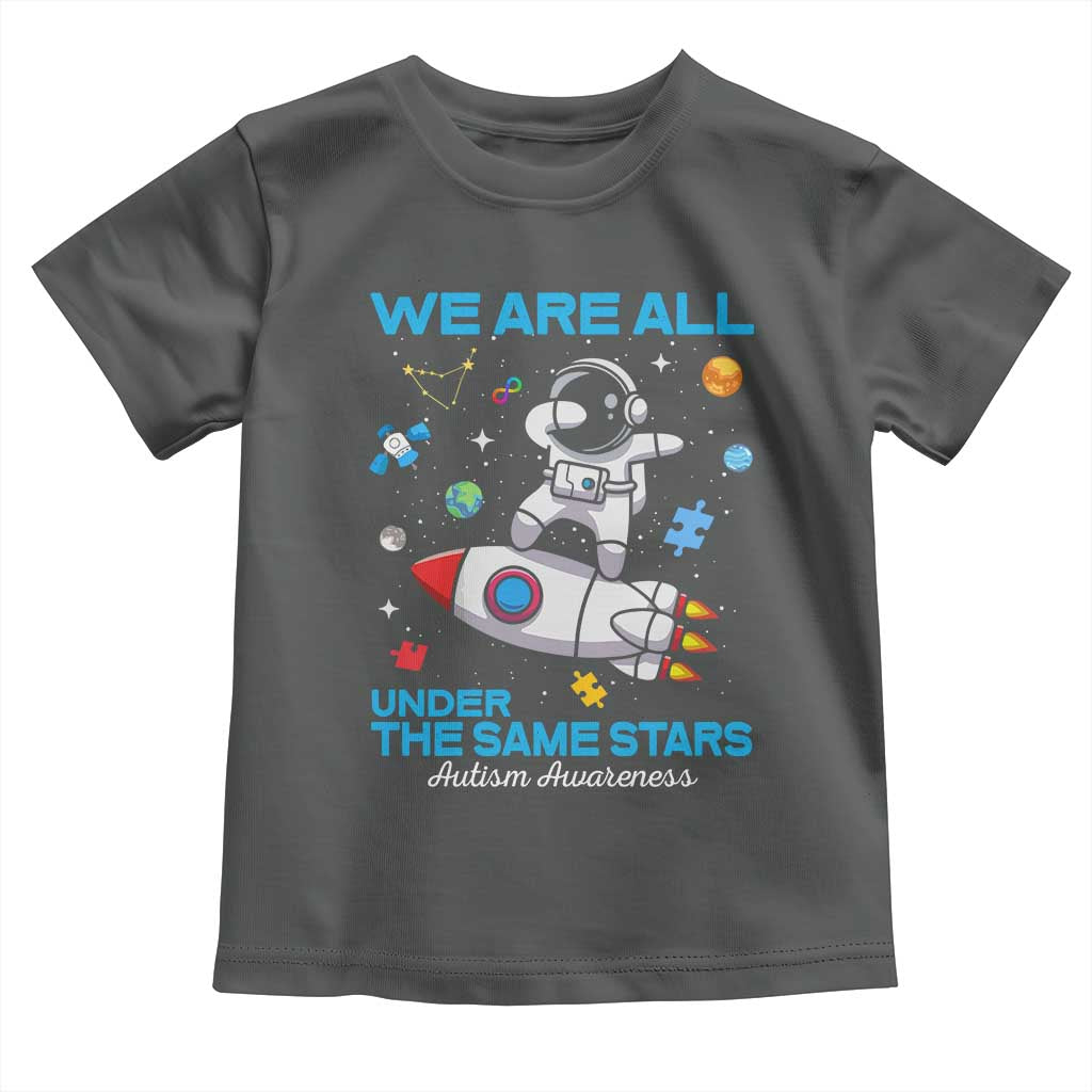 Autism Acceptance Toddler T Shirt We Are All Under The Same Stars TS10 Dark Heather Print Your Wear