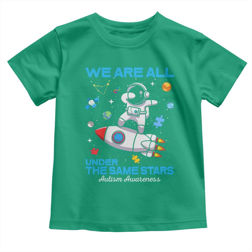 Autism Acceptance Toddler T Shirt We Are All Under The Same Stars TS10 Irish Green Print Your Wear