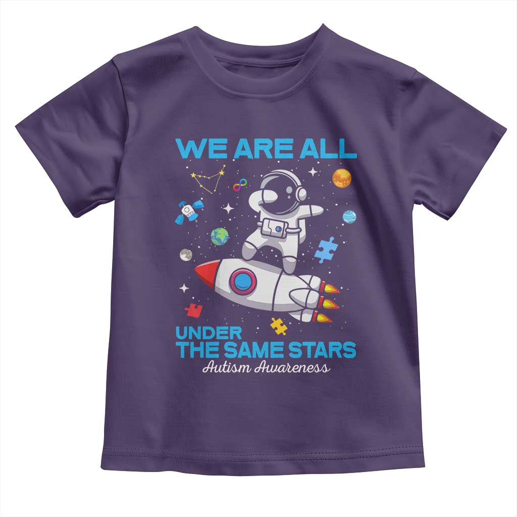Autism Acceptance Toddler T Shirt We Are All Under The Same Stars TS10 Purple Print Your Wear