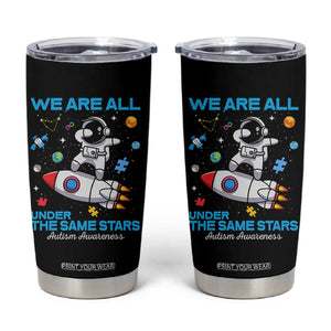 Autism Acceptance Tumbler Cup We Are All Under The Same Stars TS10 Black Print Your Wear