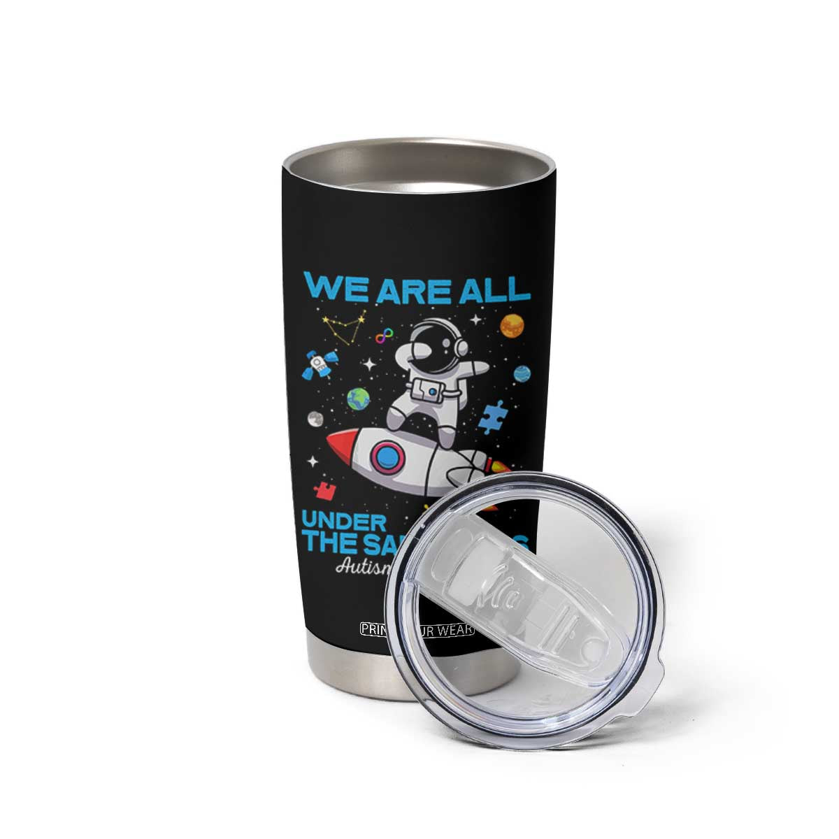 Autism Acceptance Tumbler Cup We Are All Under The Same Stars TS10 Print Your Wear