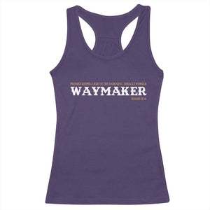 Christian Worship Racerback Tank Top Isaiah 42:16 Waymaker Promise Keeper Miracle Worker TS10 Purple Print Your Wear