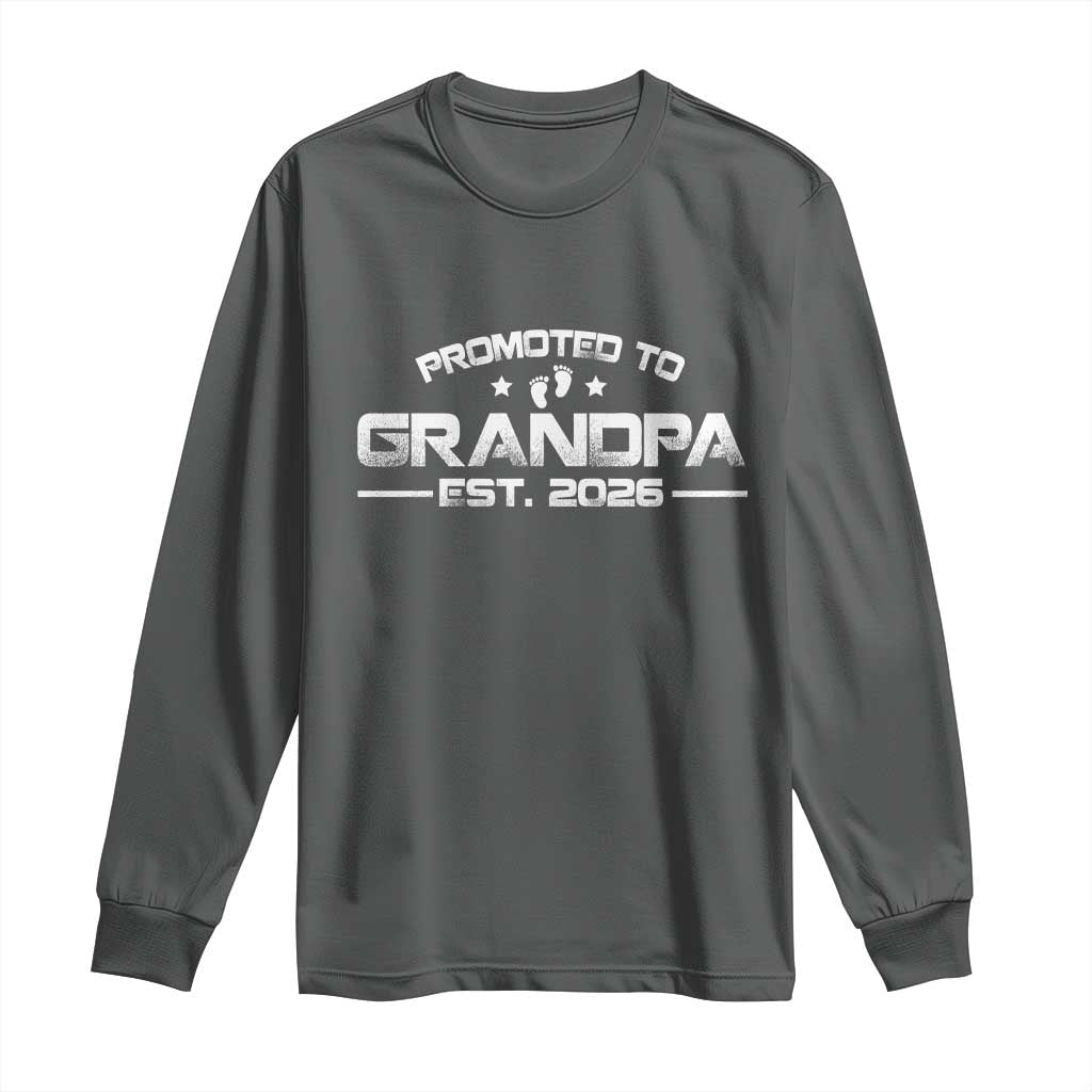 Grandpa Est 2026 Long Sleeve Shirt Fathers Day Gifts TS10 Dark Heather Print Your Wear