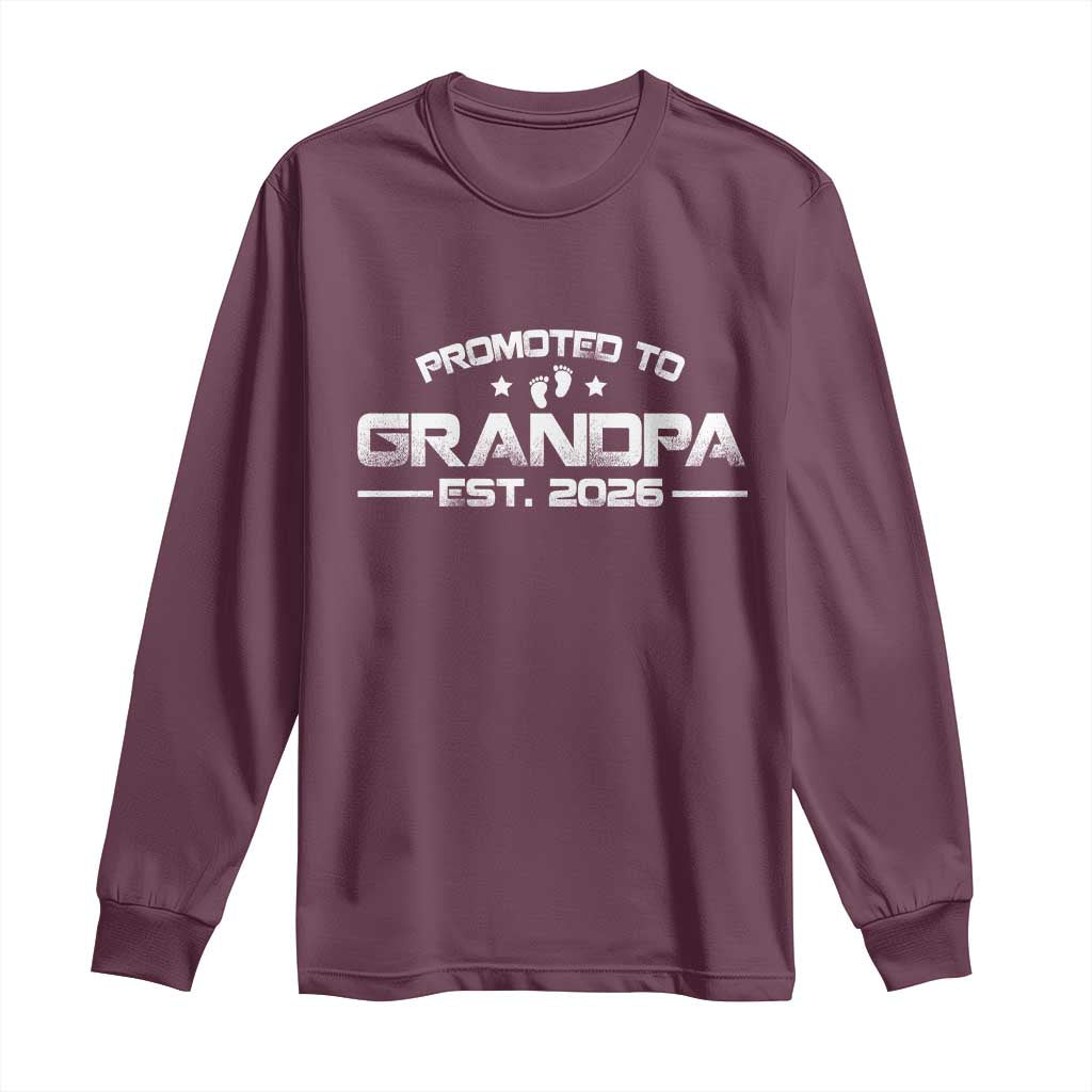 Grandpa Est 2026 Long Sleeve Shirt Fathers Day Gifts TS10 Maroon Print Your Wear