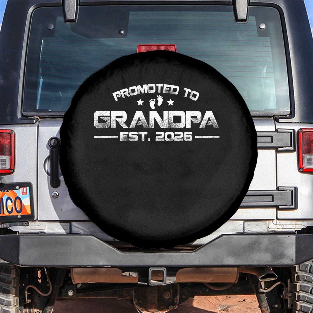 Grandpa Est 2026 Spare Tire Cover Fathers Day Gifts TS10 No hole Black Print Your Wear