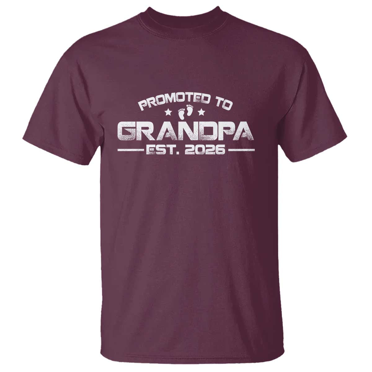 Grandpa Est 2026 T Shirt Fathers Day Gifts TS10 Maroon Print Your Wear