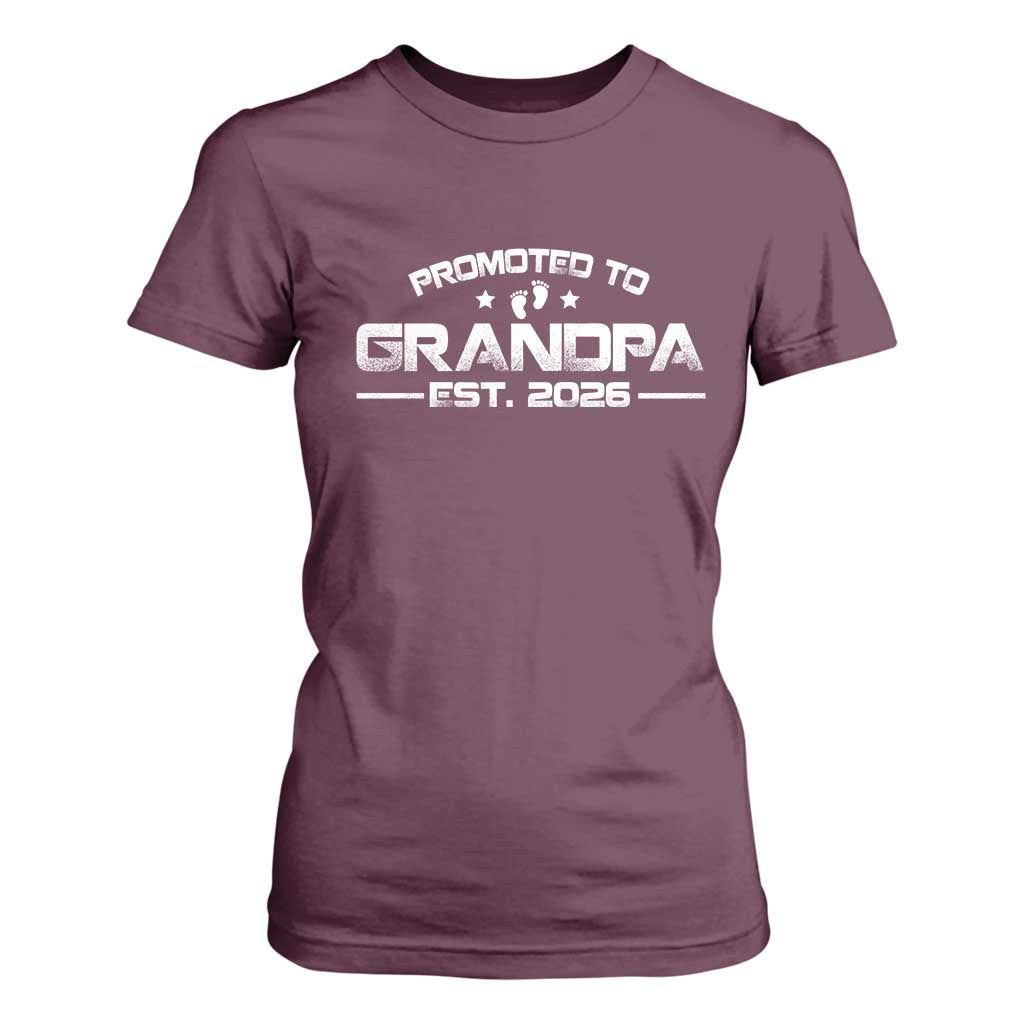 Grandpa Est 2026 T Shirt For Women Fathers Day Gifts TS10 Maroon Print Your Wear
