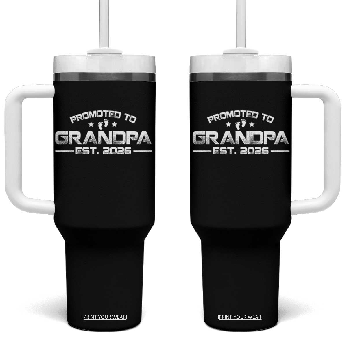 Grandpa Est 2026 Tumbler With Handle Fathers Day Gifts TS10 One Size: 40 oz Black Print Your Wear