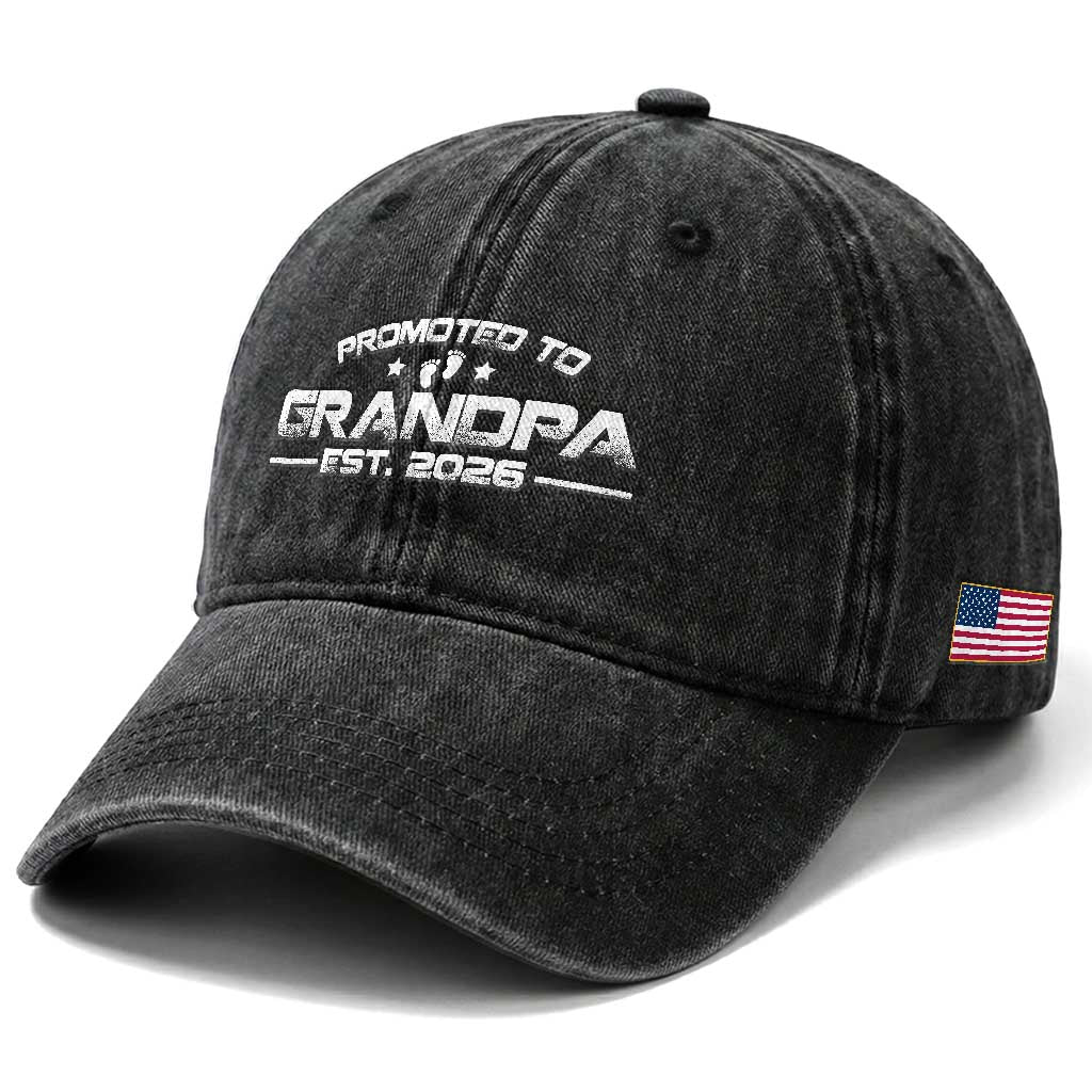 Grandpa Est 2026 Washed Cotton Baseball Cap Fathers Day Gifts