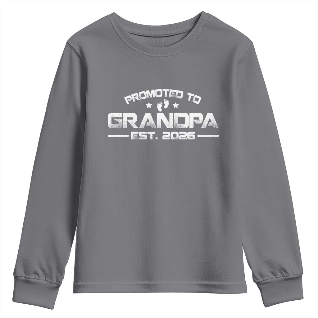 Grandpa Est 2026 Youth Sweatshirt Fathers Day Gifts TS10 Charcoal Print Your Wear