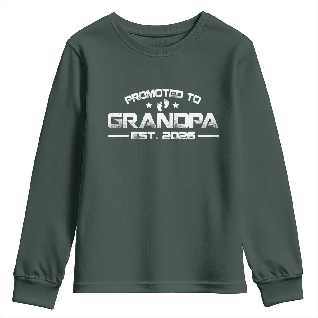 Grandpa Est 2026 Youth Sweatshirt Fathers Day Gifts TS10 Dark Forest Green Print Your Wear
