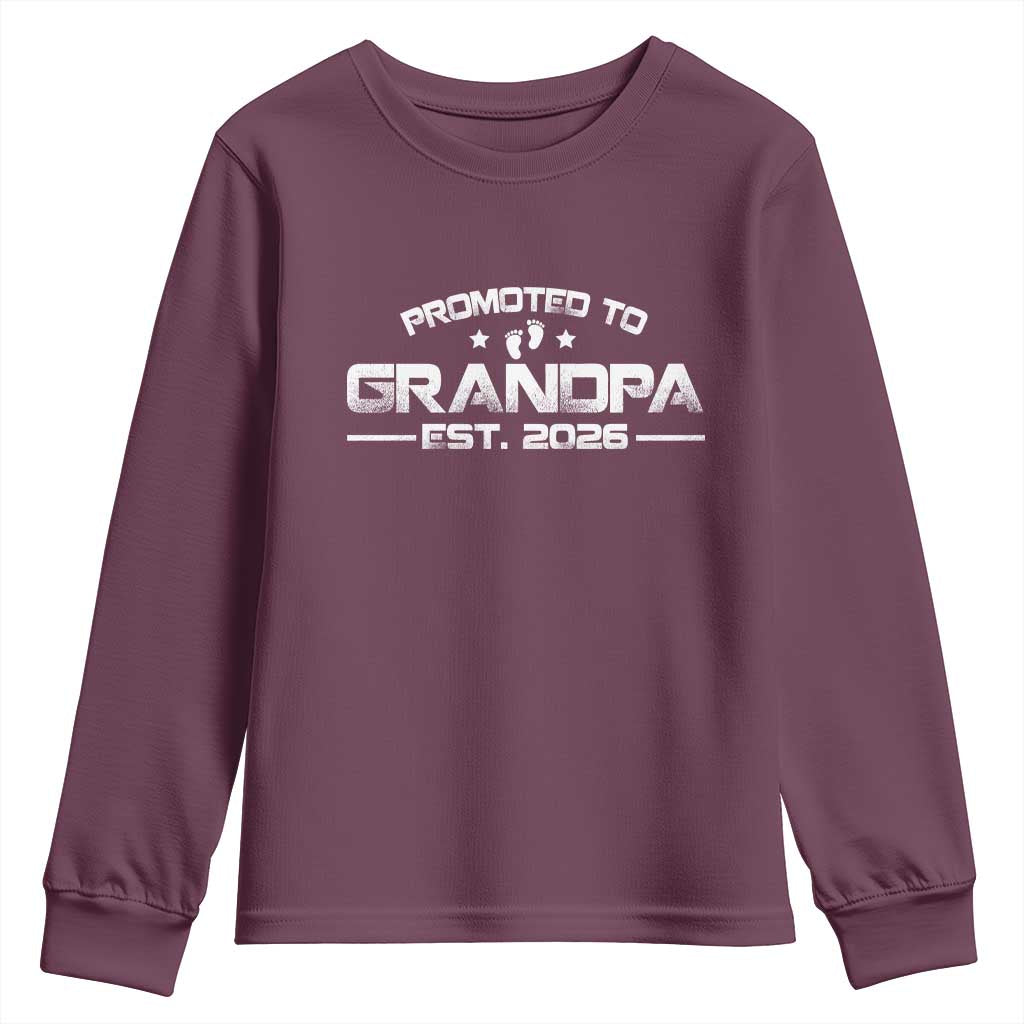 Grandpa Est 2026 Youth Sweatshirt Fathers Day Gifts TS10 Maroon Print Your Wear