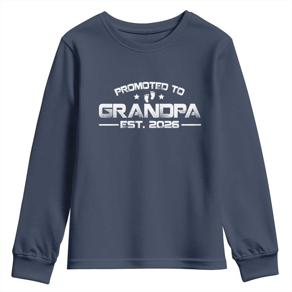 Grandpa Est 2026 Youth Sweatshirt Fathers Day Gifts TS10 Navy Print Your Wear