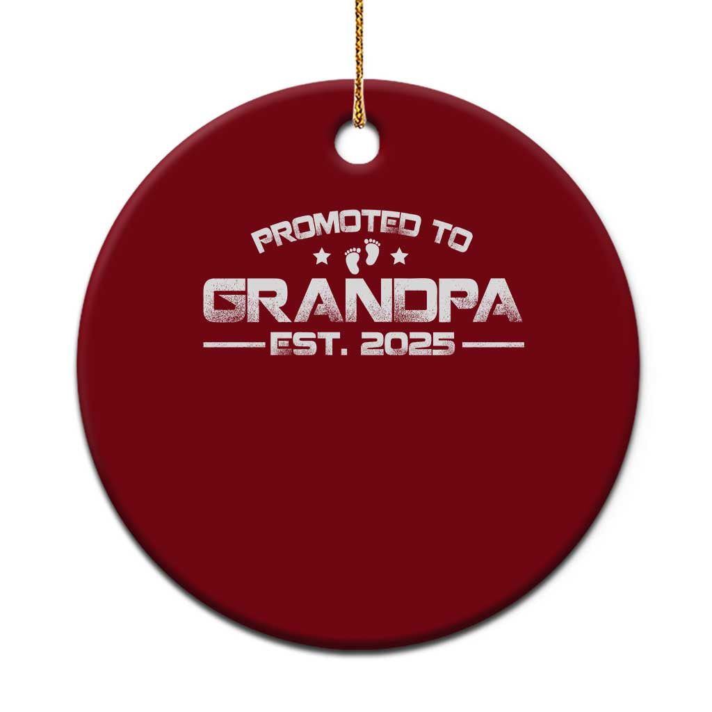 Grandpa Est 2025 Ceramic Ornament New Grandpa Father's Day Gift TS10 1pc Red Print Your Wear