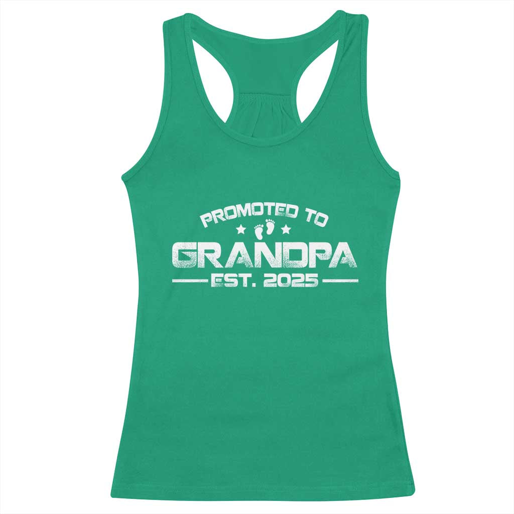 Grandpa Est 2025 Racerback Tank Top New Grandpa Father's Day Gift TS10 Irish Green Print Your Wear